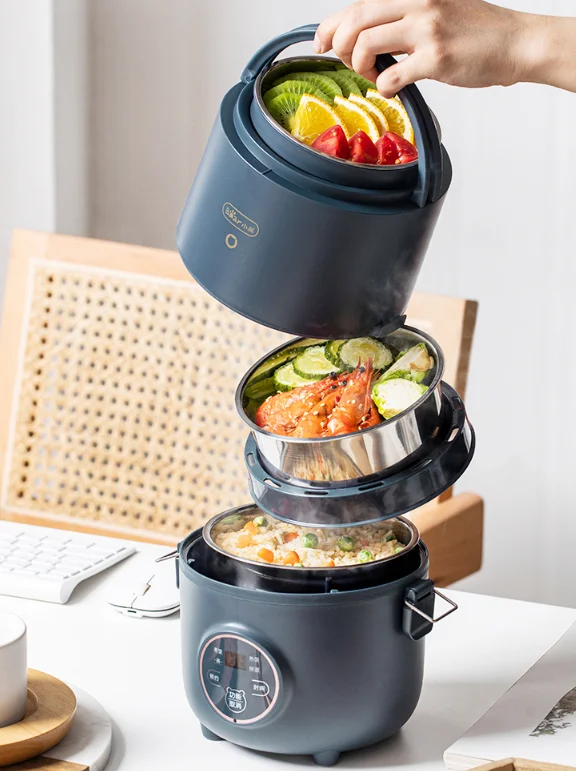 Plug in the new three-layer heating office workers with rice magic device electric heating lunch box J03