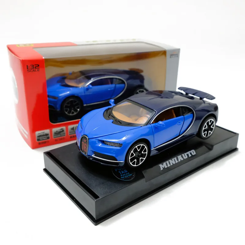 1:32 игрушечная машинка Bugatti Chiron металлическая игрушка литая машинка литые машинки и игрушечные машинки модель машинки Миниатюрная модель машинки детские игрушки для мальчиков - Цвет: Blue