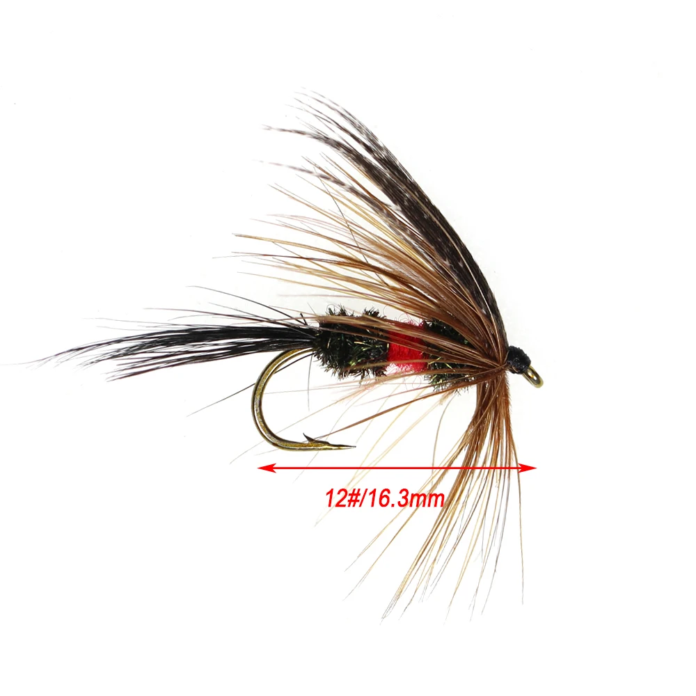 Icerio-フライフィッシング用の茶色のワルフ型ベイト,魚を捕まえるため