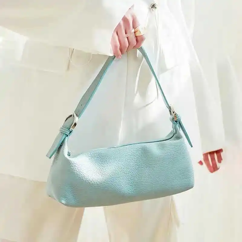 

Armpit bag female 2020 spring and summer new temperament soft litchi pattern rectangular stripe shoulder portable French bag