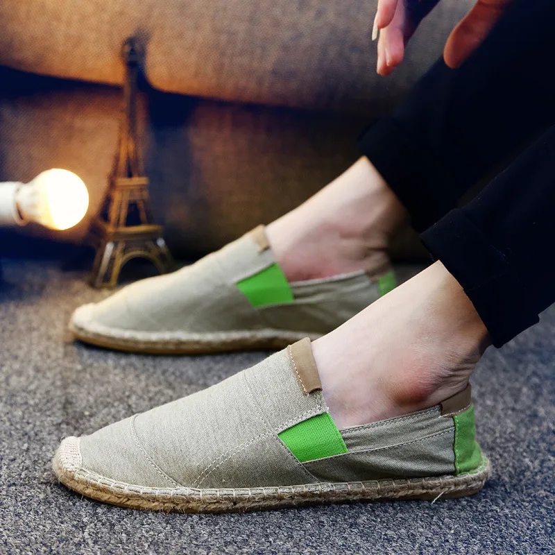 

Hot Selling 2019 Summer Flax Canvas Shoes Men's Korean-style Breathable Slip-on Straw Cloth Shoes MEN'S Casual Shoes Fashion