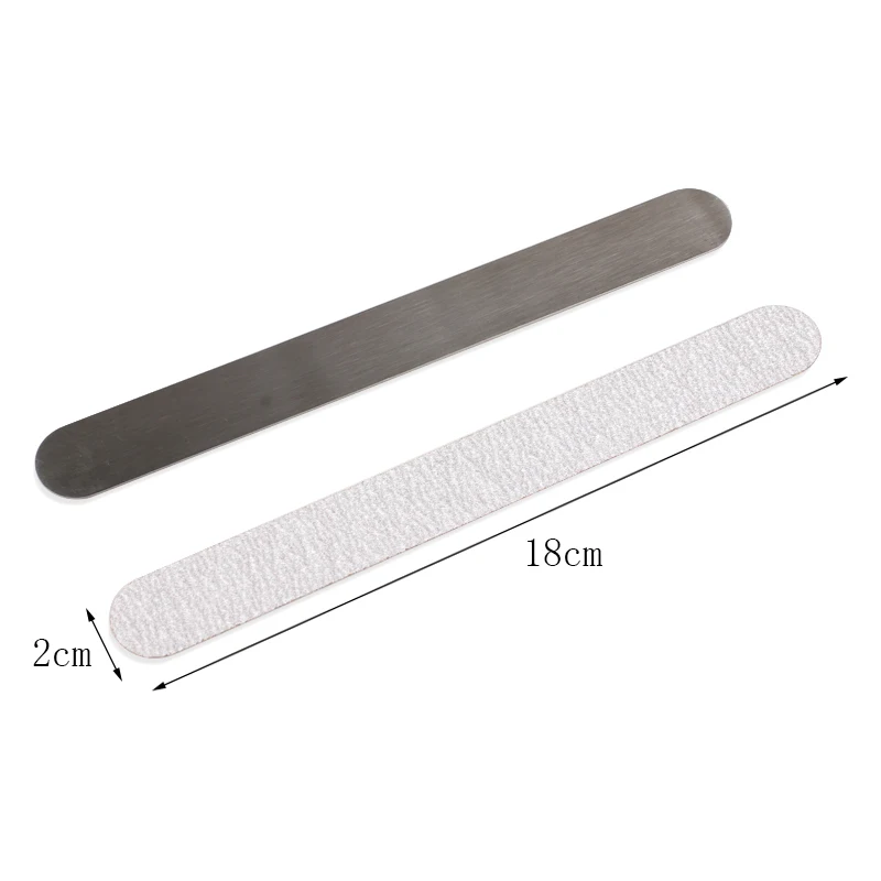 10pcs Straight Replacement Nail File 100/180/240 Grey/Black Removable SandPaper Stainless Steel Handle Metal Sanding Files