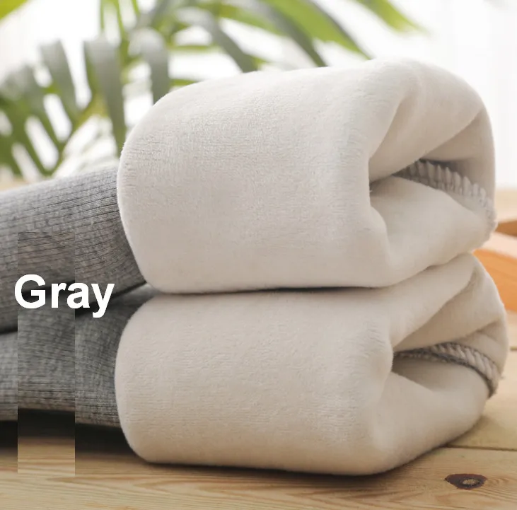 Gray Winter Fleece Женская мода юбка Леггинсы флис в полоску Цветочный теплый хлопок смесь мини размера плюс брюки корейский стиль ouc590c - Цвет: Gray Winter Fleece
