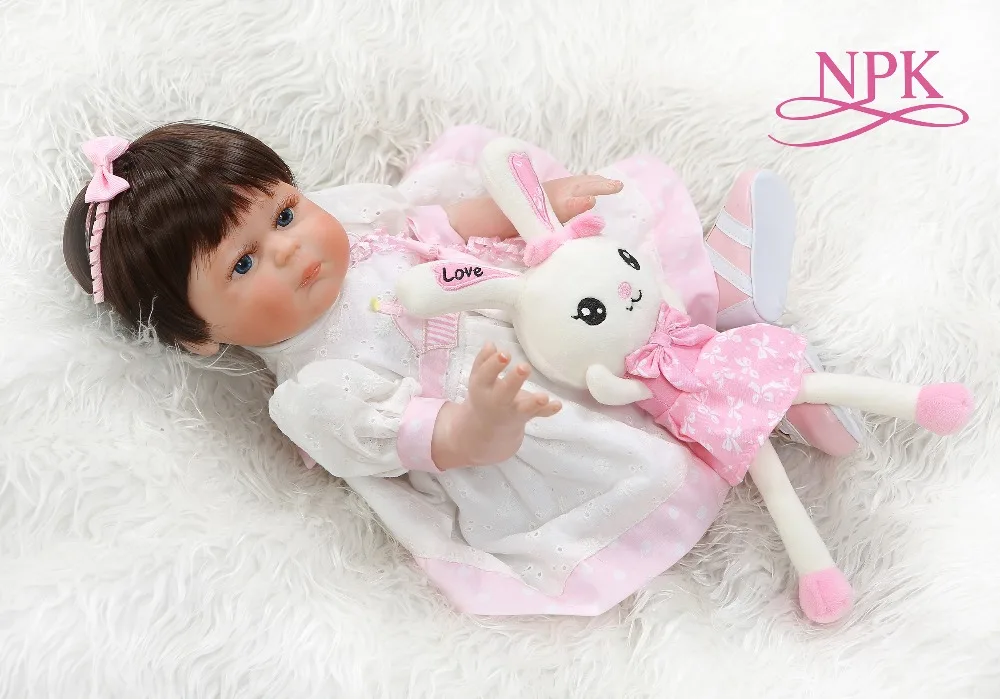 

NPK 48CM reborn baby girl full body silicone bebes doll reborn Bath toy lol dolls 100% hand detailed paiting