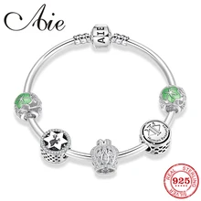 Мода Серебро 925 браслет цепочка Корона круглой формы подвески с бусины в виде корон для женщин Свадебные украшения