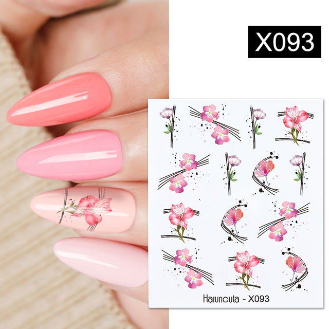 1 Sheet Nail Water Decals Transfer Lavender Spring Flower Leaves Nail Art Stickers Nail Art Manicure DIY