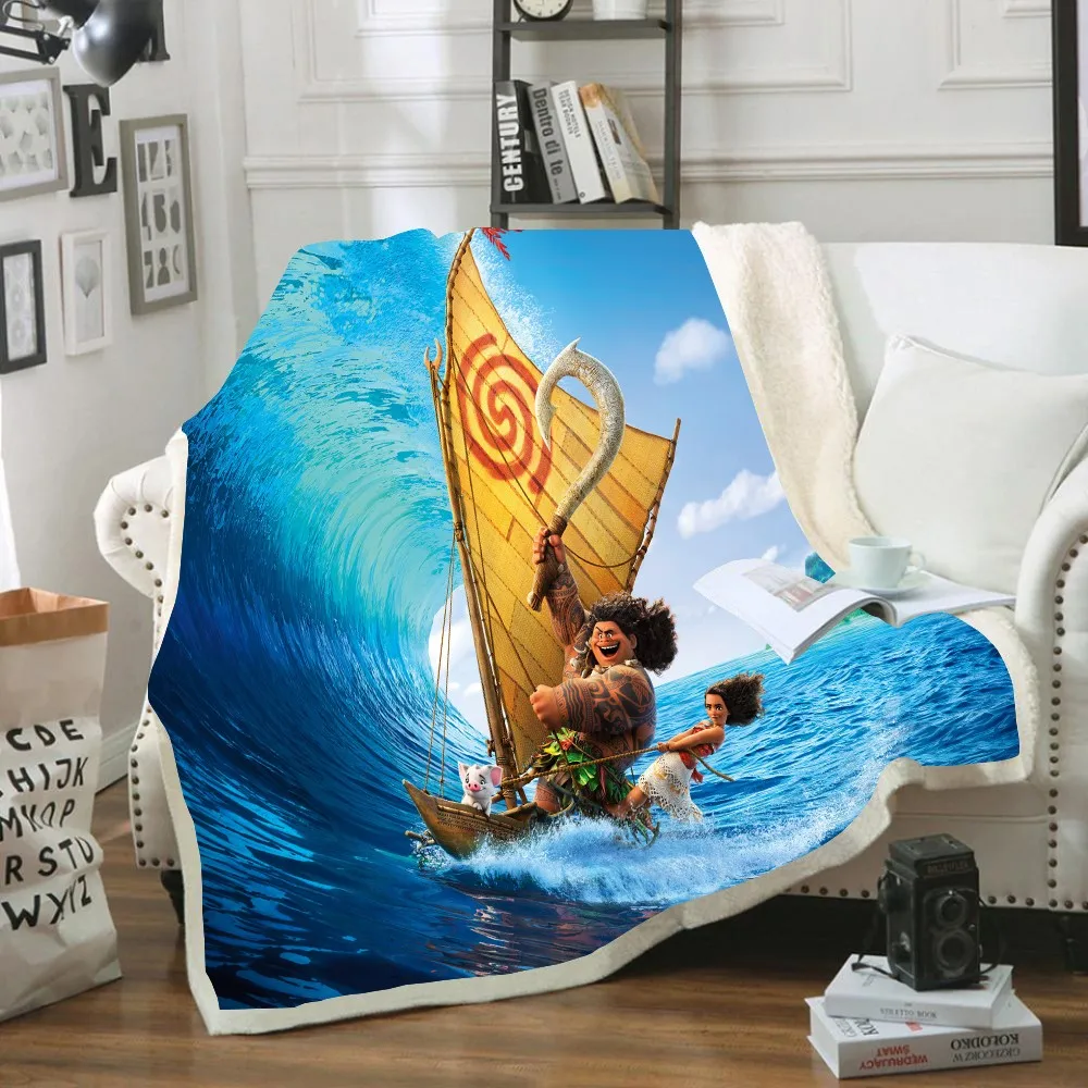 Disney Princess Moana and Maui Blankets Plush Blanket Throw for Sofa