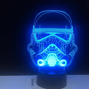 

Darth Vader Mask 3D Optical illusion Light Touch Sensor Baby Kids Nightlight for Office Room 16 Colors Decorative Lamp 3D Gift
