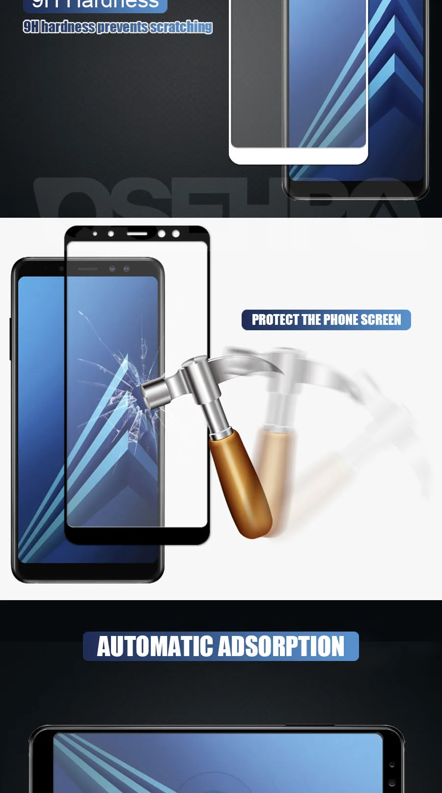 9D закаленное стекло для samsung Galaxy A3 A5 A7 A6 A8 Plus A9 Защитная пленка для экрана
