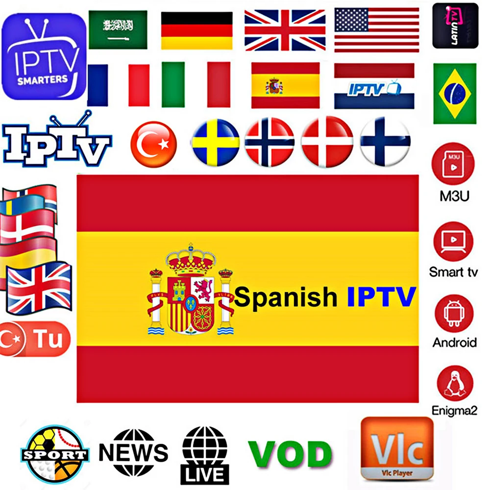 

IPTV Subscription for IPTV French Arabic UK Dutch USA Spain 18+ Adult 7000+ Live 5000+ VOD 4K qhdtv IPTV M3U Smart TV Full HD
