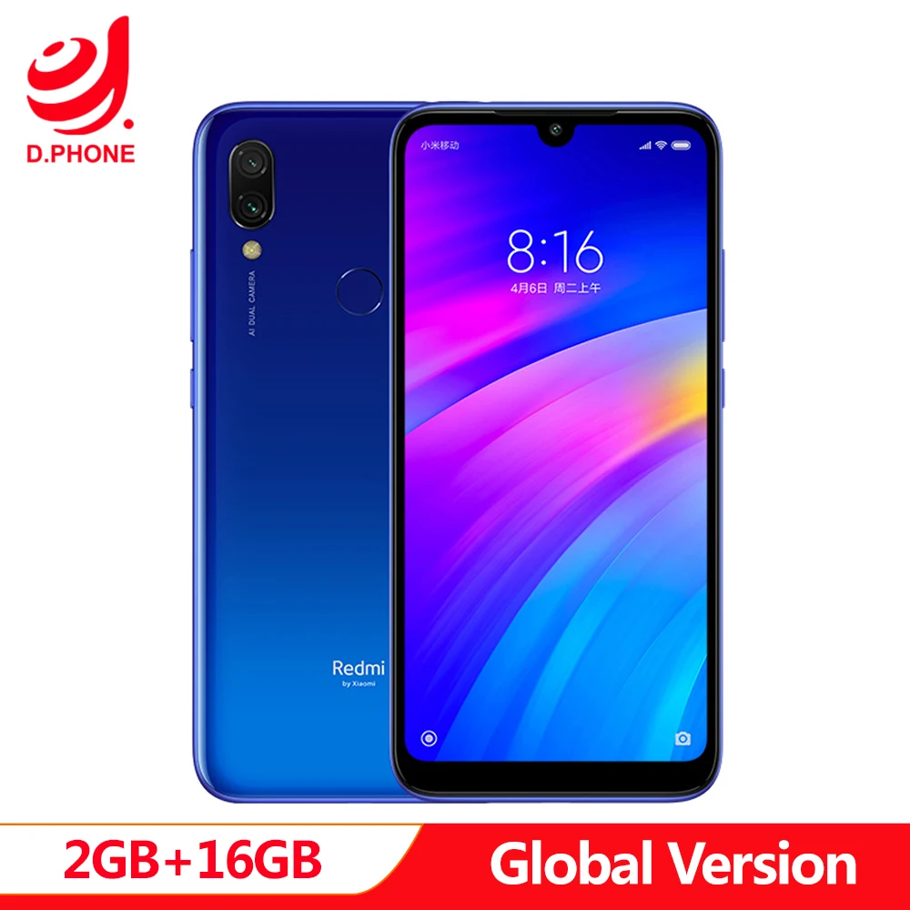 4000mAh глобальная версия Xiaomi Redmi 7 2GB 16GB Snapdragon 632 12MP + 2MP 6 26 &quotполный экран Redmi7 P2i