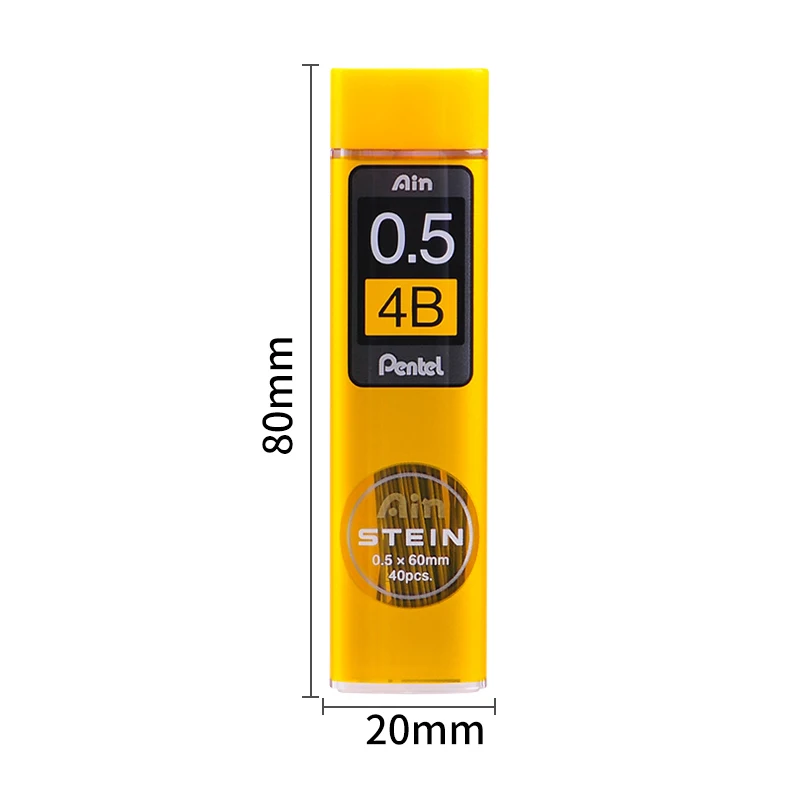 Pentel 4 трубки/партия Stein усиленный кремниевый карандаш 0 5*60 мм 2H H HB B 2B 3B 4B для