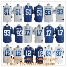 Stitiched, Индианаполис s, Andrew Luck, T.Y. Хэмтон, Андрэ Джонсон, ПЭТ МакАфи, Коби фленер, Франк Гор Джерси