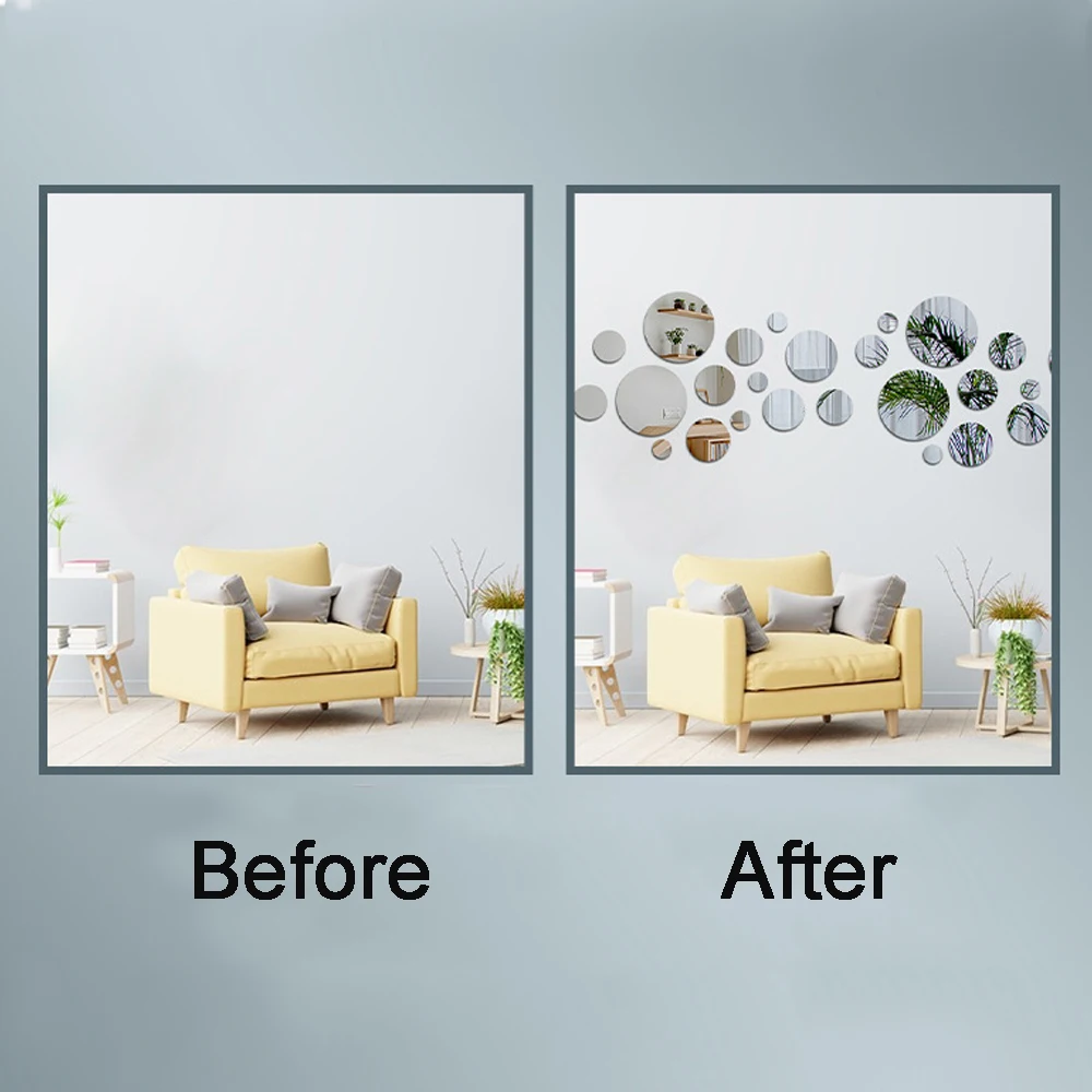 5cm 10cm 15cm Round 0.8mm thicken Mirror Tiles Mosaic Wall Stickers Self Adhesive Bedroom Art Decal Home wall sticker mirror wall sticker mirror mosaic tiles acrylic mosaic tiles sticker