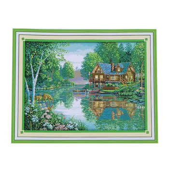 

New 7 Style DIY Cross stitch Sets For Embroidery Kits Small House Garden Home Decor Cross-Stitch Kit Embroidery Needlework
