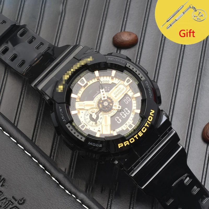 Lerxiuer чехол для часов+ ремешок для casio Ударопрочный силиконовый браслет blet casio ремешок для часов анти-осенние Смарт-часы с пряжкой