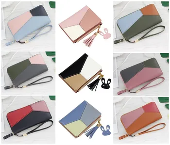 

3 Color Tassel Chain Wallet Clutch Bag Lady S Outdoor Fashion Trend Solid Color Tassel Leather Card Wallet