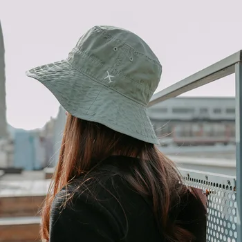 

Vintage Bucket Hat Women Outdoor Sports Hip Hop Hats Cotton Summer Sun Hats Men Women Panama Airplane Embroidery Hats Ins Style