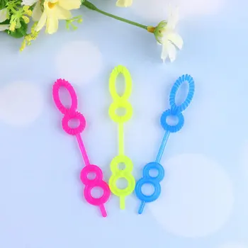 

100Pcs Creative Bubble Blower Stick Funny Bubble Making Wands Interesting Bubble Maker Toys for Children Kids Teens (Random Colo