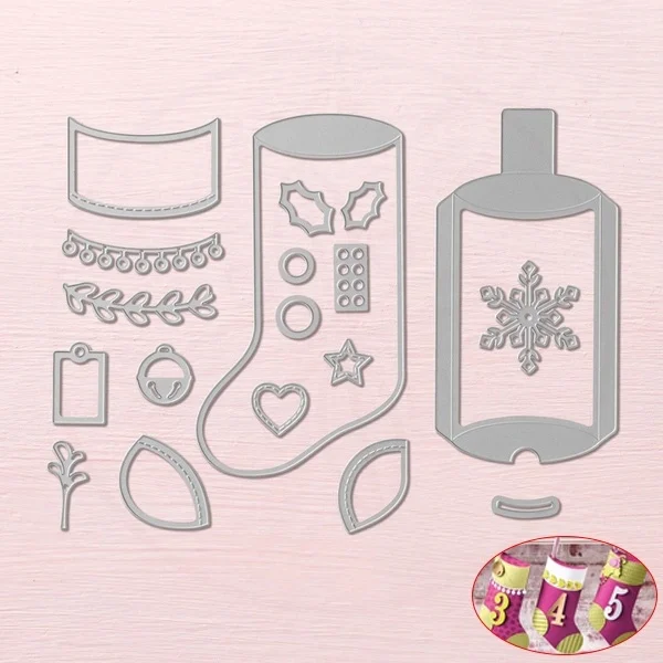 

Embossing Stencil Card Decoration Scrapingbook DIY Craft Stocking Metal Cutting Dies Set Creative Christmas Sock mold