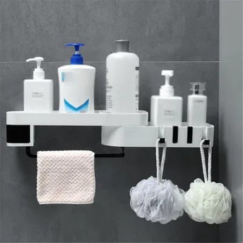 

Rotating Tripod Corner Shower Shelf Bathroom Shampoo Shower Shelf Holder Kitchen Storage Rack Organizer Wall Mounted Type