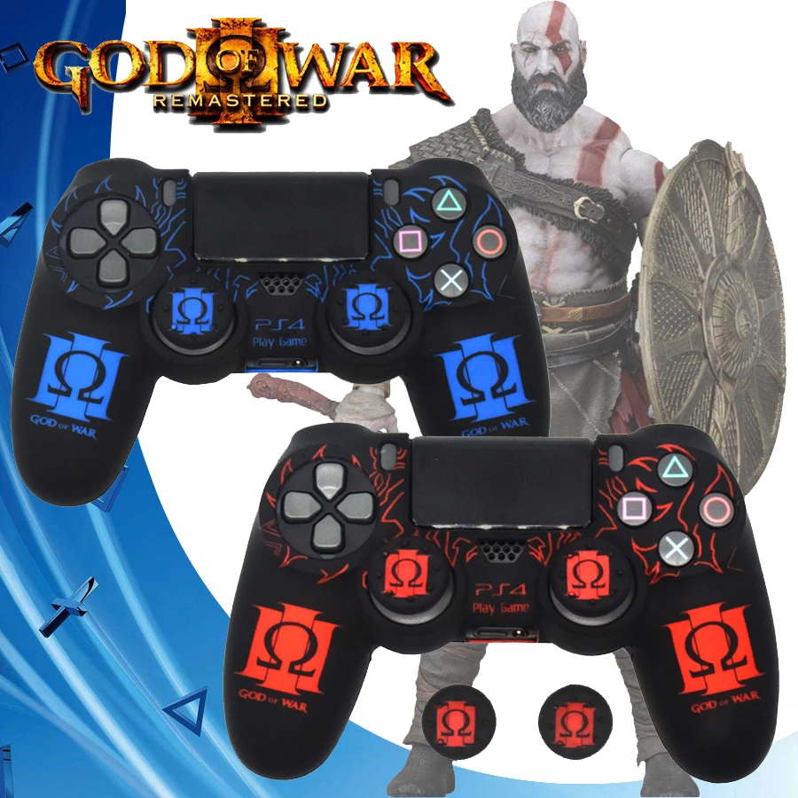PS4/Slim/Pro беспроводной контроллер силиконовый чехол Бог войны Защитный для Sony