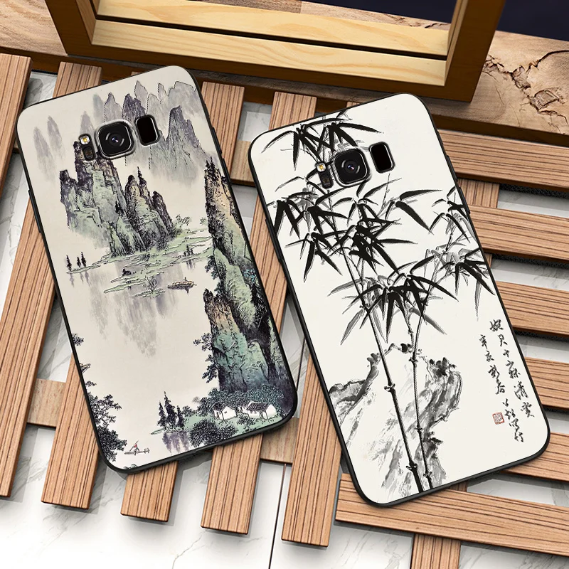 Чехол для samsung galaxy S8 S8 Plus s8plus с тиснением в винтажном Восточно-Азиатском китайском и японском стиле, чехол для Снежной Горы