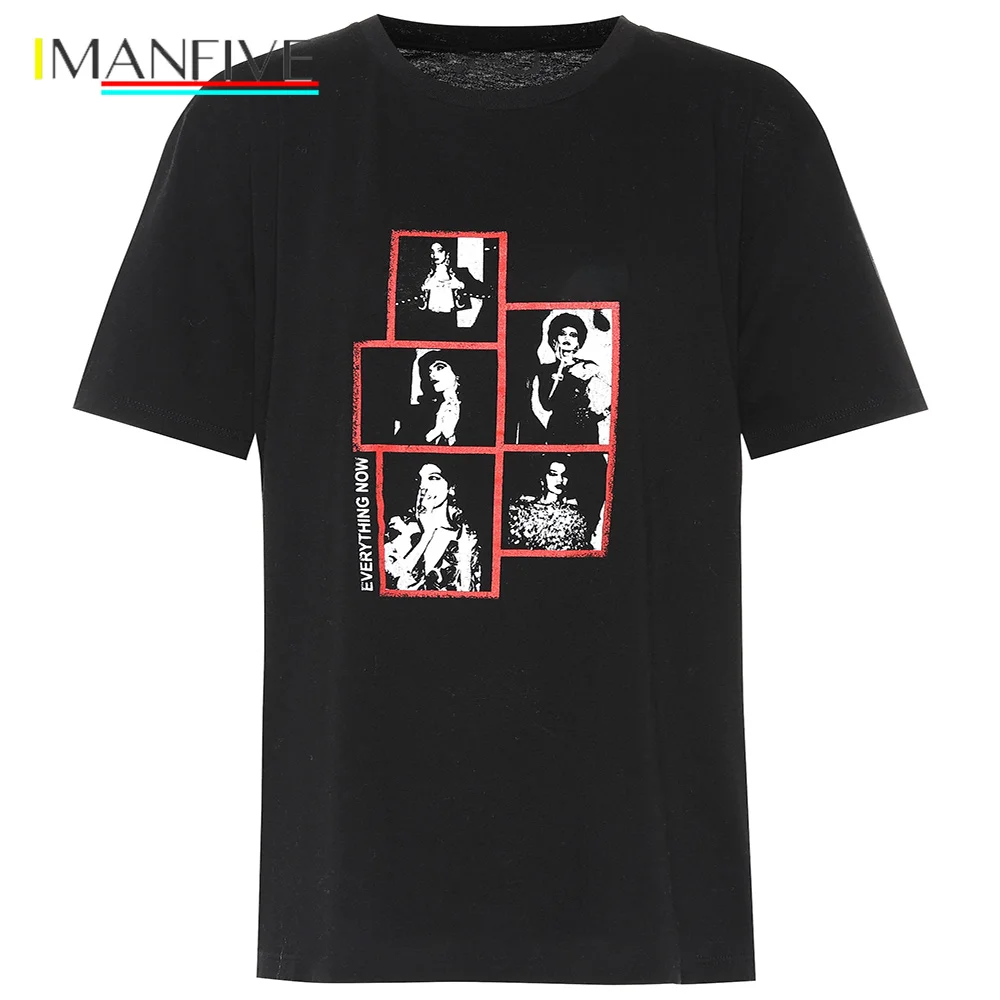 

IMANFIVE 2019 summer T shirt men Round neck EVERYTHING NOW Print Mens tshirt High Quality T-Shirt Men Luxury designer design
