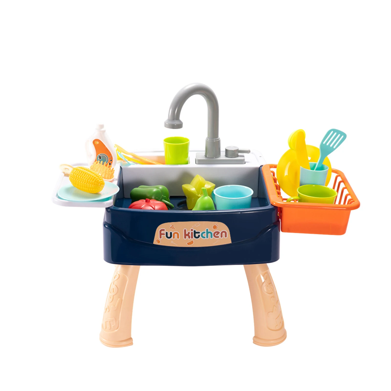 Doki Toy Kitchen Children Dishwasher Table Toy Simulation Sink Faucet Circulating Water Electric Wash Table Kids Role Toys