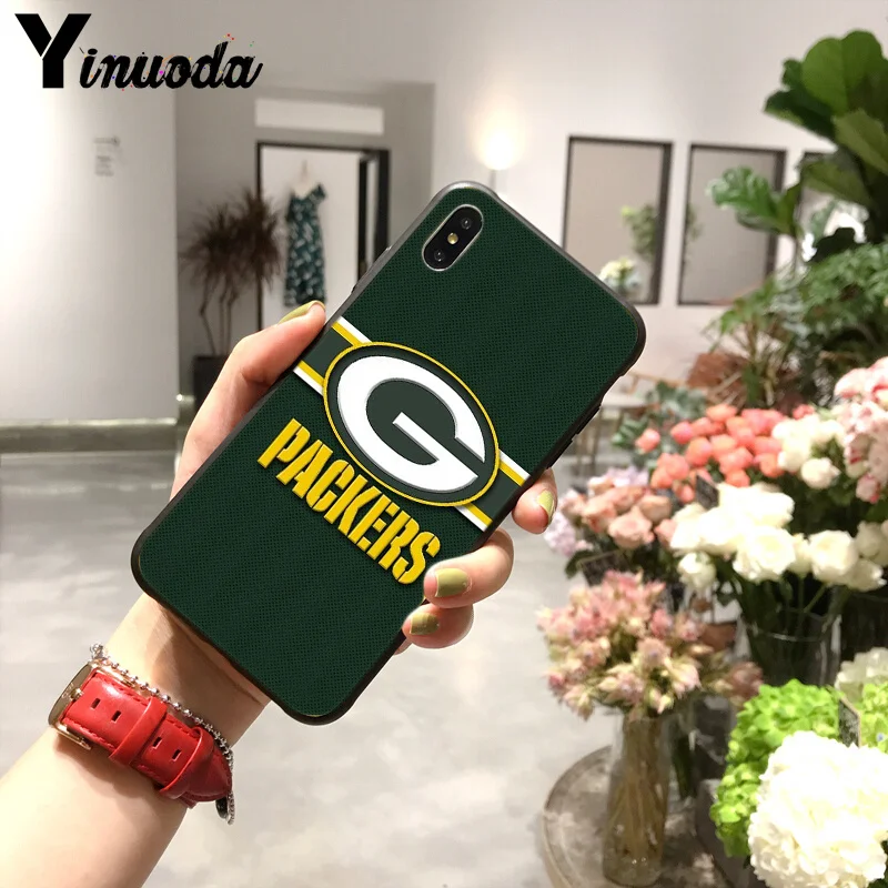 Yinuoda Green Bay упаковщик ТПУ черный чехол для телефона чехол для iPhone X XS MAX 6 6s 7 7plus 8 8Plus 5 5S SE XR 11pro max - Цвет: A5