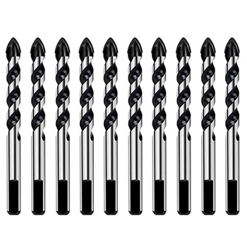 

10 Piece Masonry Drill Bit Set 6mm Drill Bit with Carbide Tips for Concrete,Tile,Brick, Plastic,Wood,Glass Drill Bit