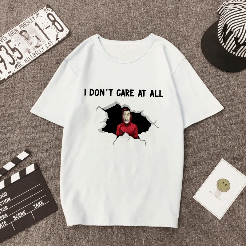 Летняя футболка Money Bad Guy House Of paper La Casa De Papel, модная повседневная футболка Dali Mask Casa, Готическая футболка, Женский Топ