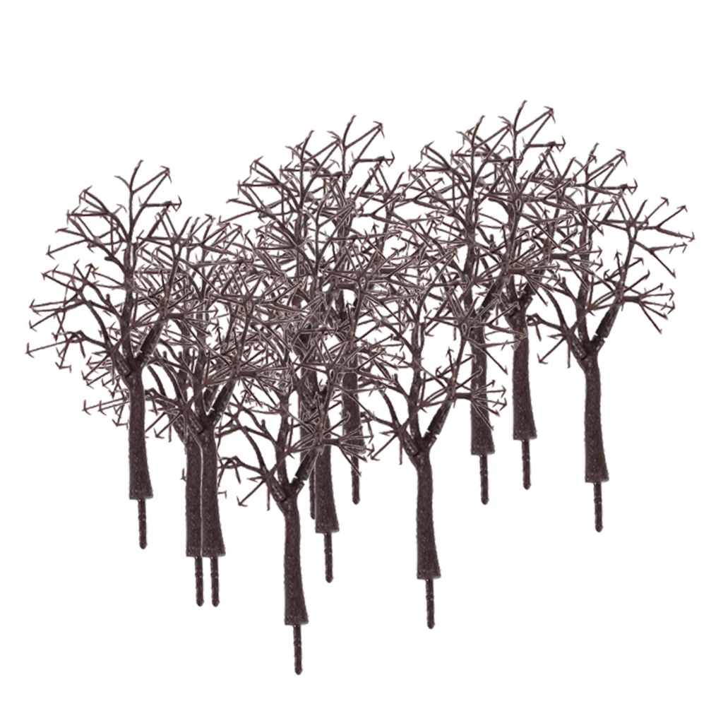 10x Bare Trunk Tree Branch Model 1:75, Tree Branches for Train Park Diorama Winter Scene Layout