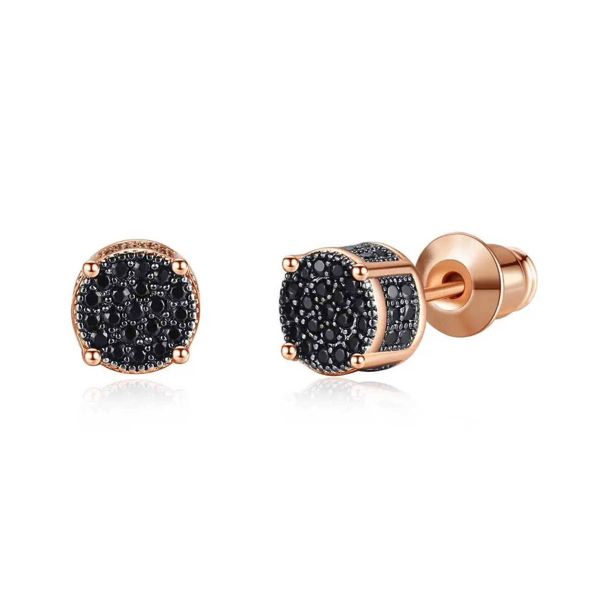 

Fashion New Single Black Zircon 6MM Round Earring Jewelry Girls Small Rhinestone Earring Kpop Accessories ZK40