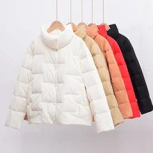 

Spring and Autumn Down Jacket Women's Jackets Stand-Up Collar Coat for Women Light Outerwear Female Korean Down Coat Tops
