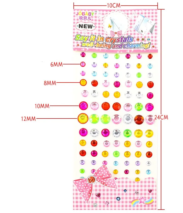 2  Square Round Five-pointed Rhinestones Stickers Acrylic Resin Drill  Crystal Diamond Stickers Diy Mobile Phone Shell Decor Sticker