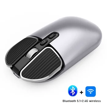 

Wireless Mouse Bluetooth 5.1 and 2.4G Wireless Dual Mode Rechargeable Mice Gaming Mause for PC Mac ipad Android Office Supplies