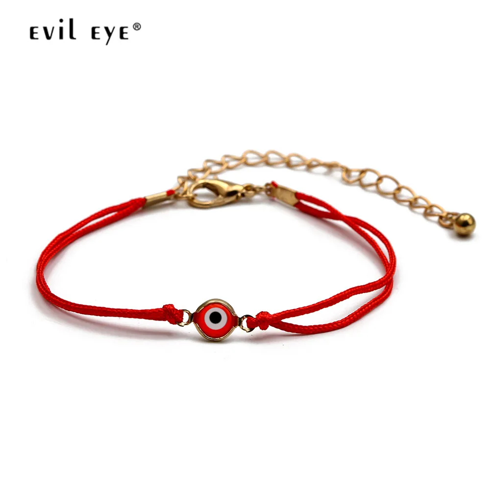 EVIL EYE Braided Red Black Rope Bracelet Turkish Evil Eye Charm Adjustable Fashion Jewelry for Women Female EY35 | Украшения и
