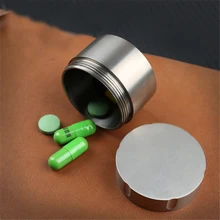 Портативный водонепроницаемый чехол для таблеток титановый контейнер из сплава для путешествий на открытом воздухе аварийный мини-контейнер для лекарств Капсульная бутылка EDC