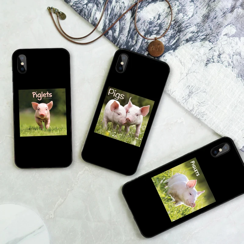

Lovely pink mini pigs Mobile phone shell for iphone se2020 xr x xs 12 11 pro max 7 8 6s plus shell soft TPU cover cute pet Coque