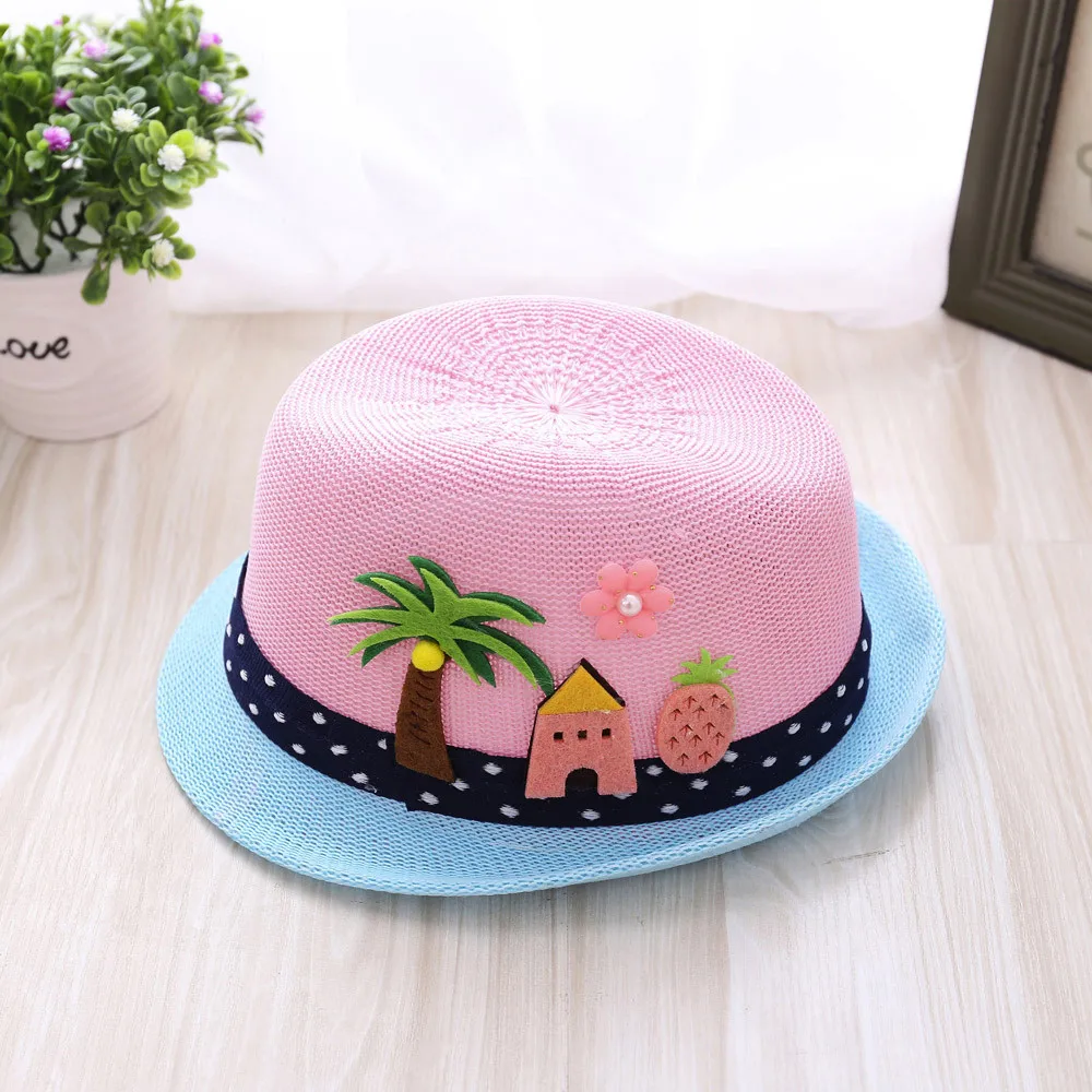Boys and girls jazz hat embroidered coconut tree Toddler Infant Sun Cap Outdoor Baby Girls/Boys Hat Jazz Cap For Baby 