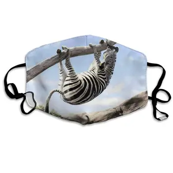 

Mouth Mask for Daily Dress Up, Zebra On Tree Anti-dust Mouth-Muffle, Washable Reusable Holiday Half Face Masks for Mens and