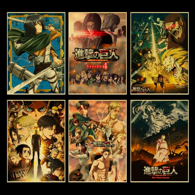 Classic Japanese Attack Titan Poster  Anime Posters Attack Titans - 2023  New Classic - Aliexpress