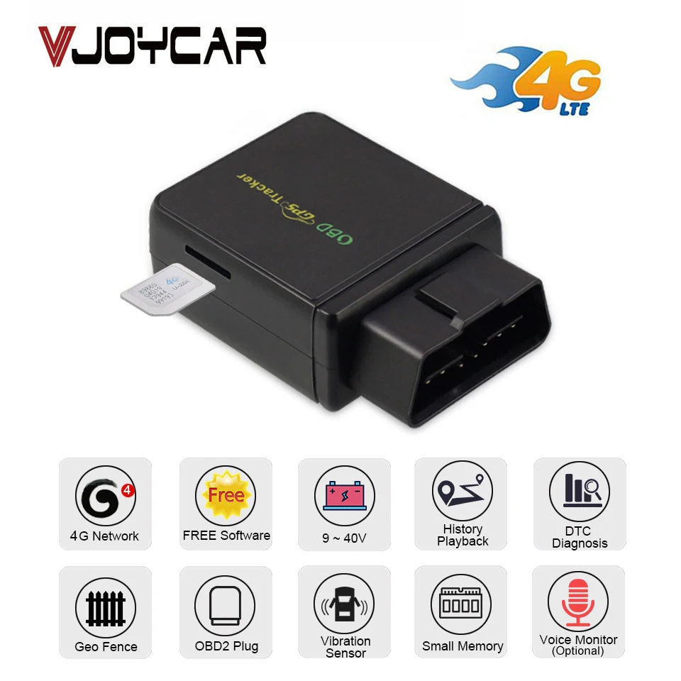 Настоящий 2G 3G 4G GPS трекер Автомобильный OBD локатор OBDii диагностический инструмент