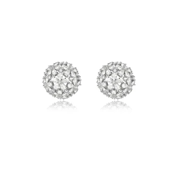 

Design Three-dimensional Stone Flower Semisphere Earrings Elegant Ear Stud Earrings for Women