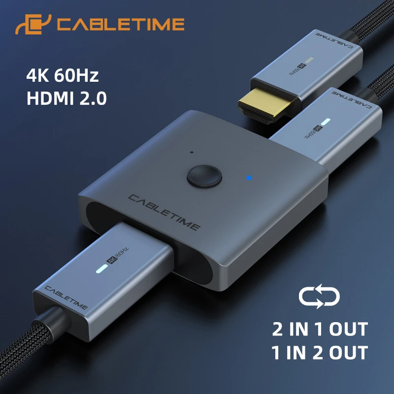 Przełącznik HDMI Cabletime 4K/60Hz za $5.86 / ~23zł