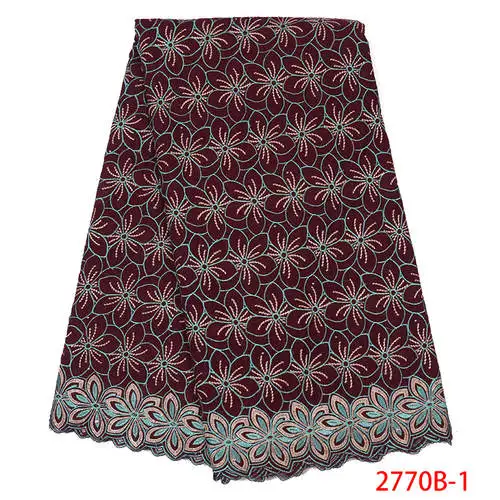 Nigerian Wedding Lace Fabric Wholesale Cotton Lace Swiss Voile Lace in Switzerland High Quality African Dry Lace Fabric APW2770B - Цвет: 2770B-1