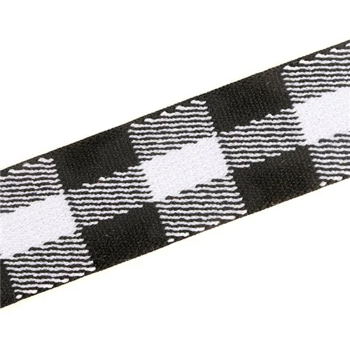 Эластичные ленты 25 мм Многоуровневая Резиновая лента камуфляжная сетка полоса эластичная лента швейный материал для шорт юбка троус 1 метр - Цвет: black white