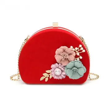 

Women’s 2020 New Tide Flower half Round bags Ladies Fashion Small Chains Bags Cute Creative Mini Bag Crossbody bag Shoulder bags