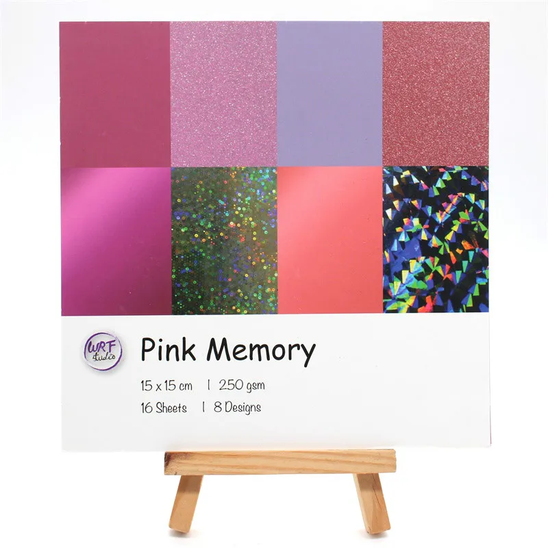 

KLJUYP 16 Sheets Pink Memory Scrapbooking Pads Paper Origami Art Background Paper Card Making DIY Scrapbook Paper Craft